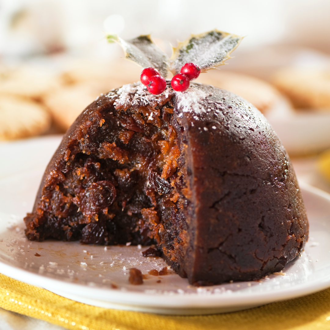 Flavours of Christmas Cognito Spa Flavours christmas pudding with image of traditional christmas pudding with holly and berries on.