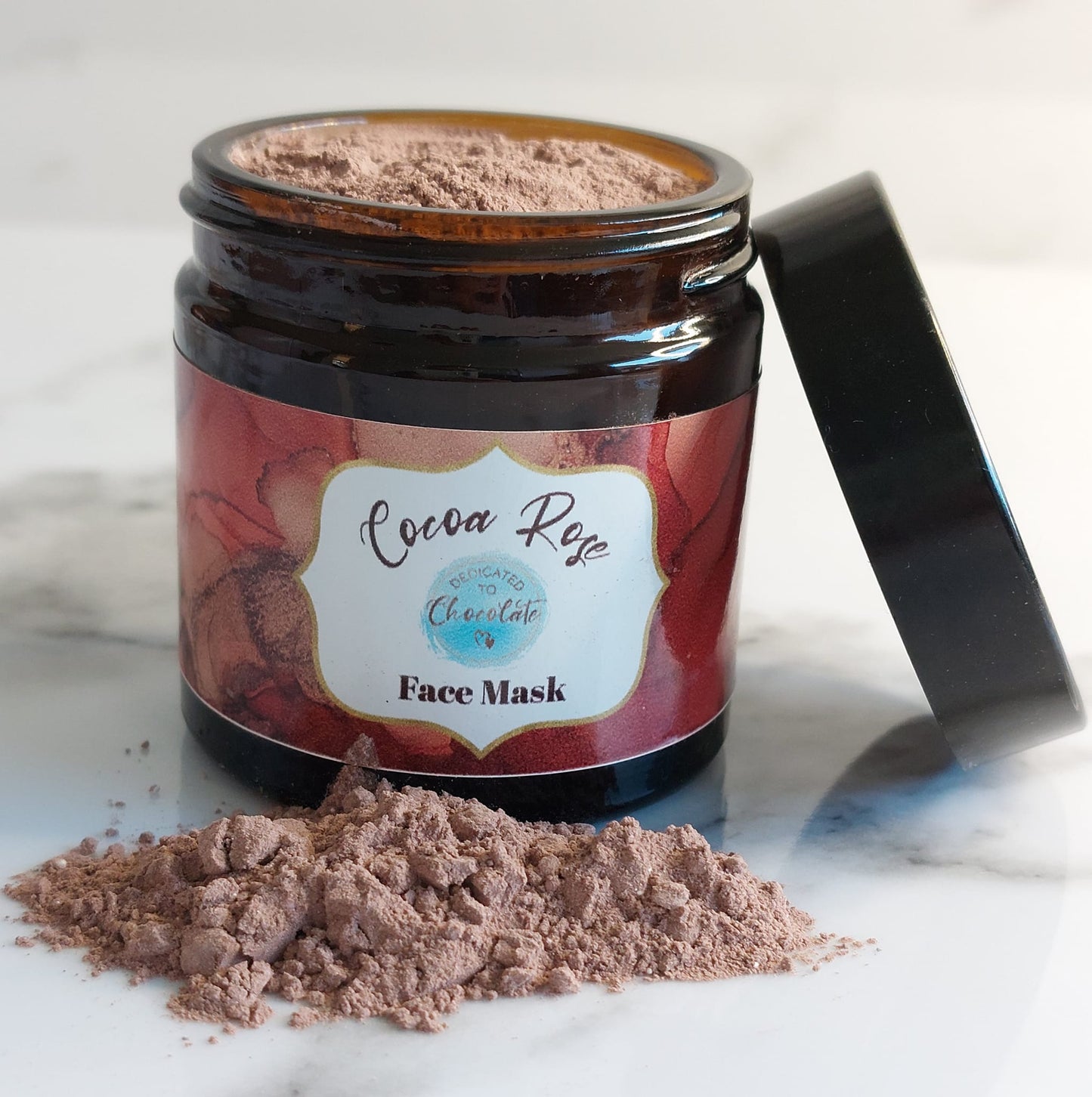Cognito Spa Dedicated To Chocoloate Cocoa Rose Face Clay Mask in glass jar